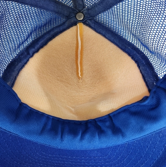 Vintage Pabst PBR Beer Blue and White Snapback Trucker Hat - Picture 6 of 9